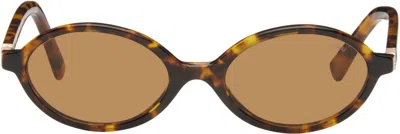 Miu Miu Brown Regard Sunglasses In 19p2z1 - Light Havan