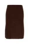 Miu Miu Silk Skirt In Brown