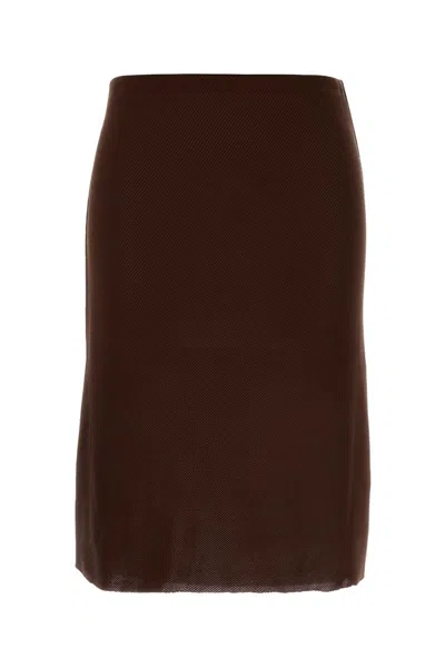 MIU MIU BROWN SILK SKIRT