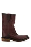 Miu Miu Brown Solid Stivaletti Boot In Brown
