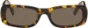 Miu Miu Brown Square Acetate Sunglasses In Multi