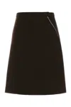 Miu Miu Brown Stretch Viscose Blend Skirt In Blue