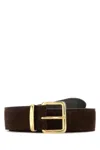 Miu Miu Brown Suede Belt In Brown