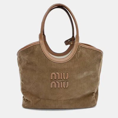 Pre-owned Miu Miu Brown Suede Ivy Bag
