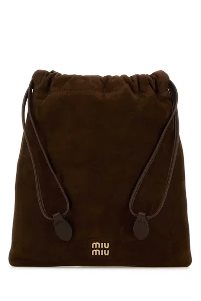 Miu Miu Brown Suede Pouch