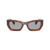 Miu Miu Tortoiseshell-effect Rectangle Sunglasses In Brown