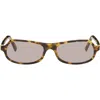 Miu Miu Brown Tortoiseshell Rectangular Sunglasses In Brown