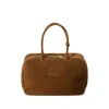 Miu Miu Zip Goat Suede Top-handle Bag In Brown