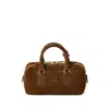 Miu Miu Arcadie Suede Leather Satchel With Padding In Brown