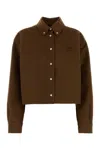Miu Miu Brown Wool Blend Shirt In Brown