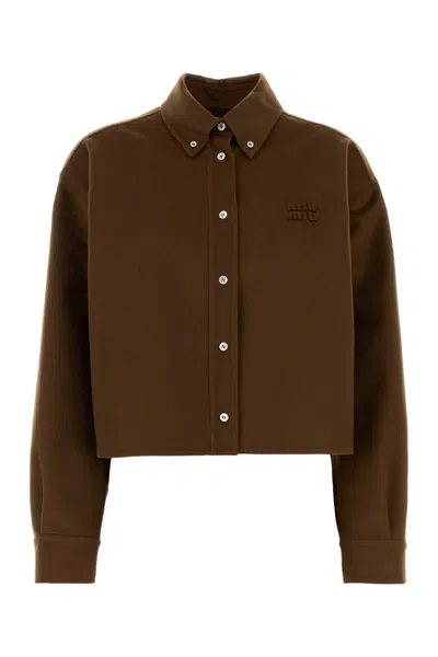 Miu Miu Brown Wool Blend Shirt