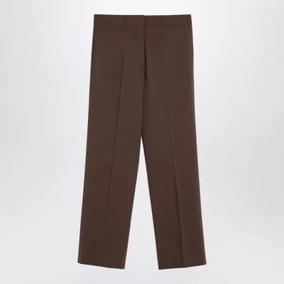 Miu Miu Tailored Trousers Straight Leg Belt Loops In Brown