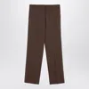 Miu Miu Brown Wool Trousers Women In Brown