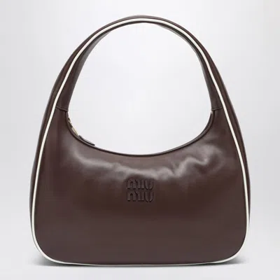 Miu Miu Brown/white Leather Handbag Women
