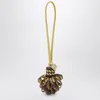 Miu Miu Loop Handle Woven Keyring Accessory In Brown