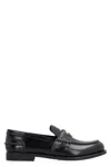Miu Miu Brushed Leather Loafers In Black
