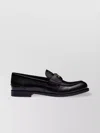 Miu Miu Brushed Leather Penny Loafers With Metal Detail In Multi