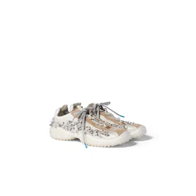 Miu Miu Bubble Embroidered Technical Fabric And Suede Sneakers In Multi