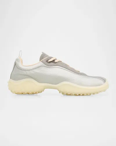 Miu Miu Bubble Metallic Leather Sneakers In Nube