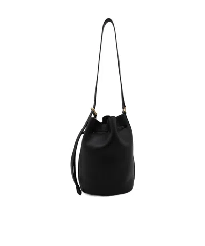 Miu Miu Bucket Bag Logo Shoulder Bag In Black