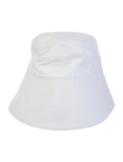 Pre-owned Miu Miu Bucket Hat In White