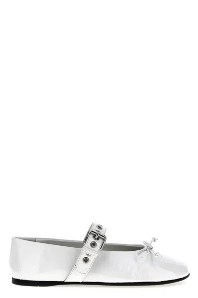 MIU MIU MIU MIU BUCKLE AND BOW BALLET FLATS