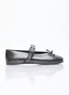 Miu Miu Buckle Ballerina Flats In Nero