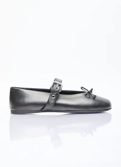 Miu Miu Buckle Ballerina Flats In Black