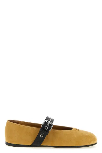 Miu Miu Ballerinas Mit Schnalle In Green