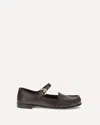 Miu Miu Buckled Leather Loafers In Brown