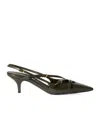 Miu Miu Patent Leather Slingback Pumps With Straps In Black