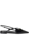 Miu Miu Women Patent Leather Slingback Ballerina Flats