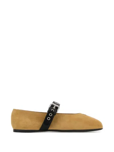 Miu Miu Suede Ballerinas In Brown