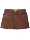 Miu Miu Bull Denim Miniskirt In Brown