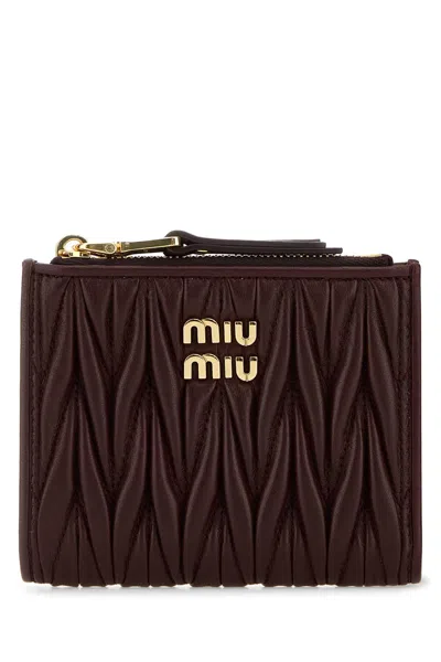 Miu Miu Burgundy Leather Wallet