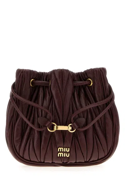 Miu Miu Burgundy Nappa Leather Pouch