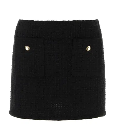 MIU MIU MIU MIU BUTTON DETAILED MID-RISE SKIRT