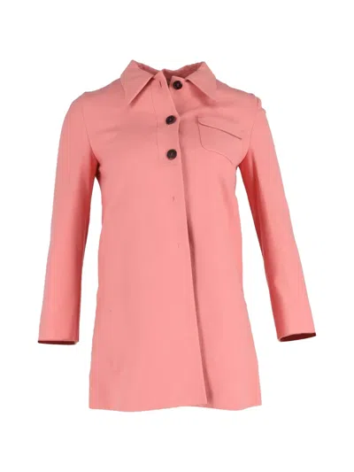 Pre-owned Miu Miu Button-down Coat In Pink