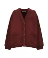Miu Miu Button-up Fleece Sweatshirt In Brown