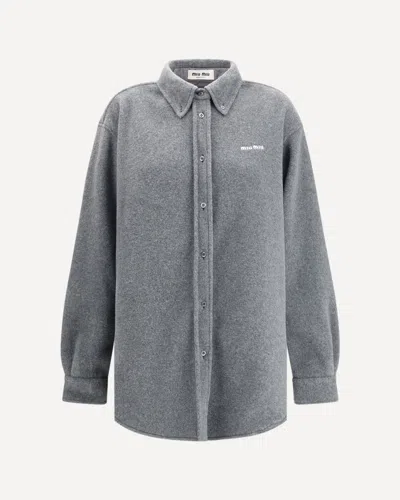 Miu Miu Button Up Shirt In Gray