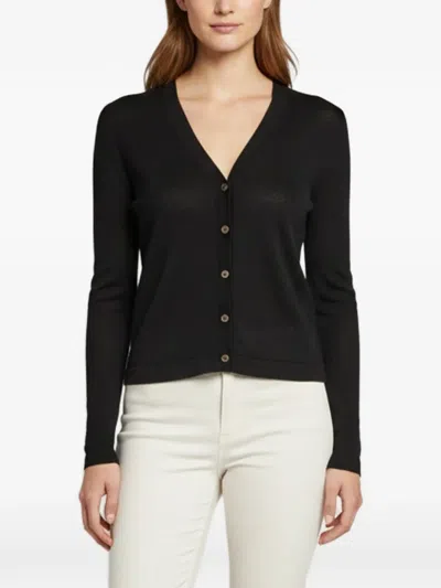 Pre-owned Miu Miu Button-down Long-sleeved Cardigan In Black