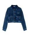 Miu Miu Buttoned Corduroy Cropped Jacket In Blue