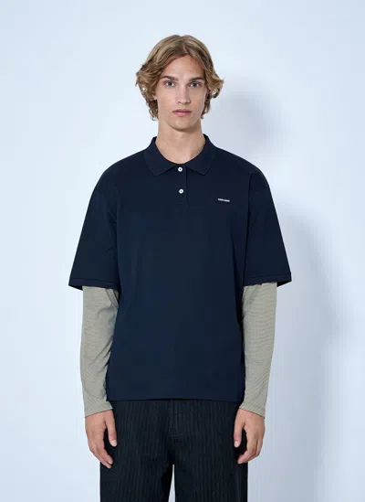Miu Miu Buttoned Polo Shirt In Blue