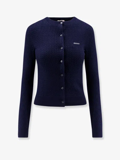 Miu Miu Cable-knit Cachemire Blend Cardigan