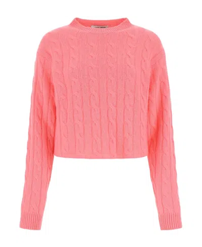 Miu Miu Cable-knit Cashmere Jumper In Pink