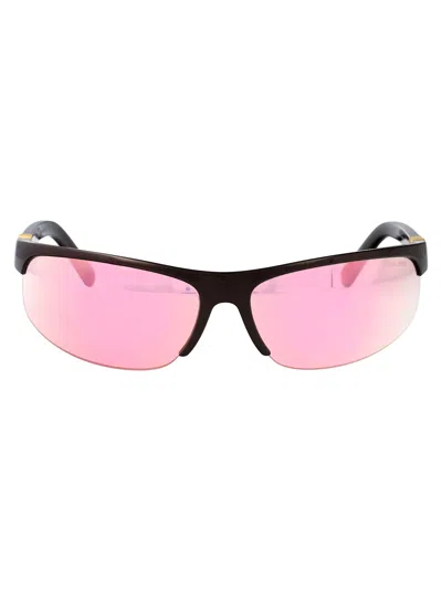MIU MIU MIU MIU CACAO METALLIZZATO ACETATE SUNGLASSES
