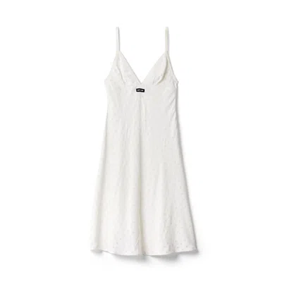 Miu Miu Cady Eyelet Lace Dress In White