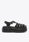 Miu Miu Caged Flatform Sandals In Black