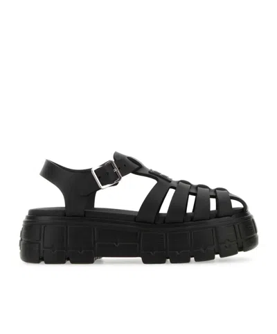 MIU MIU MIU MIU CAGED FLATFORM SANDALS