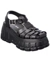 Miu Miu Caged Flatform Sandals In Black